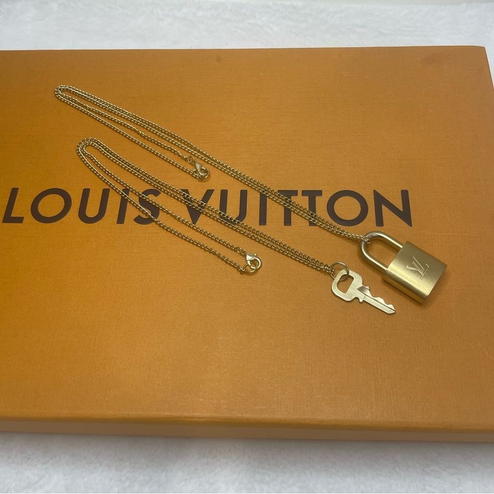 Authentic Louis Vuitton padlock and key layered necklaces - Picture 2 of 7